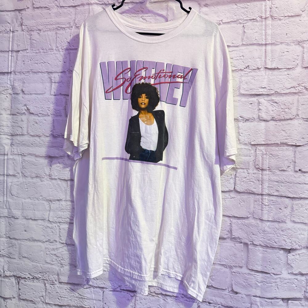 Whitney Houston White T Shirt SZ 2X